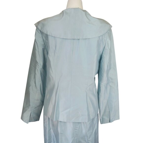 NWT Lily & Taylor Silk Dress Suit Light Blue Size 12 Church Formalwear Elegant - Picture 6 of 12